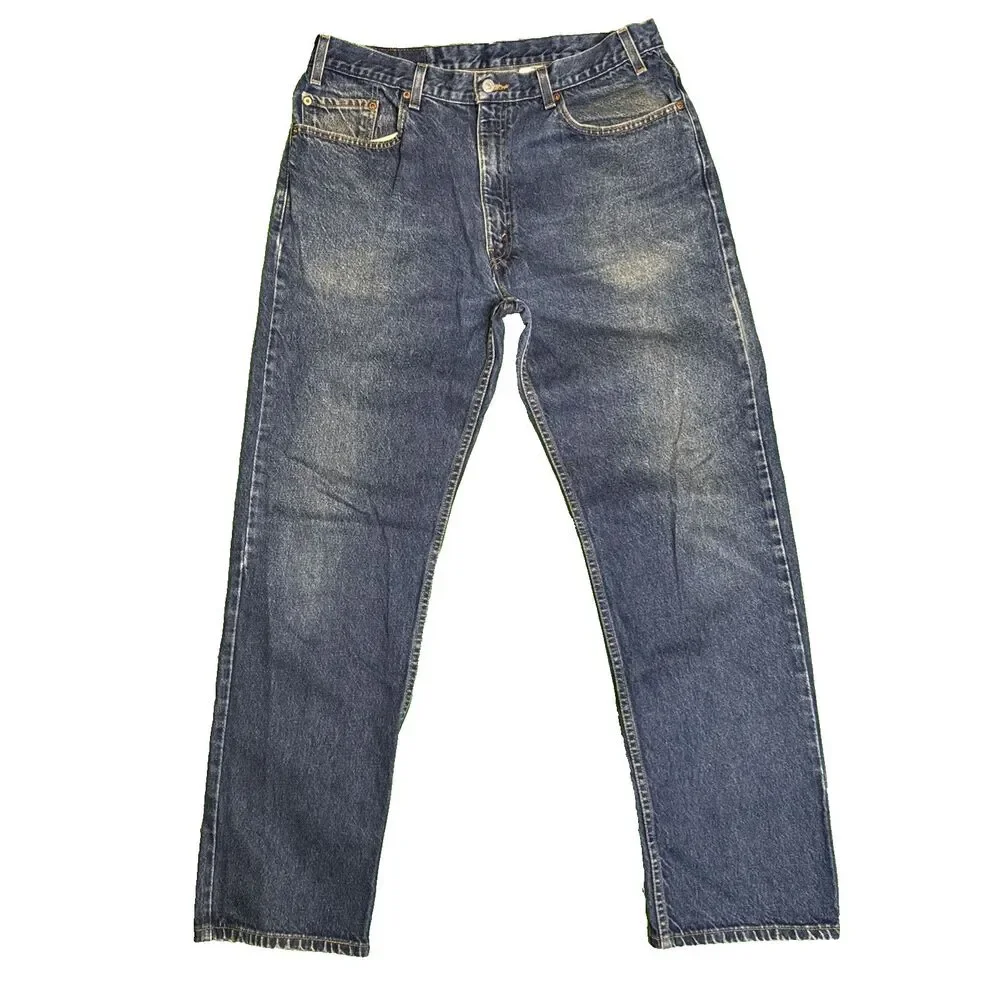 VTG Levis 505 Jeans Mens 38x32 Blue Denim Regular Fit Straight Leg Red Tab Y2K